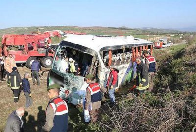 Çorum’da yolcu otobüsü devrildi