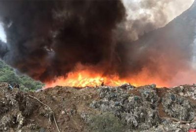 Manisa çöplüğünde yangın
