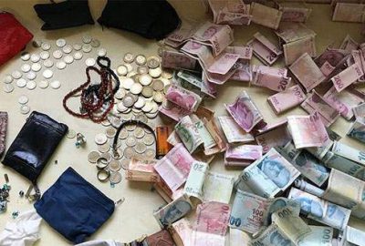 Dilencinin üzerinden 14 bin lira çıktı