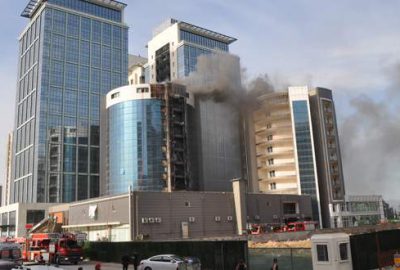 Bursa’da otel inşaatında yangın