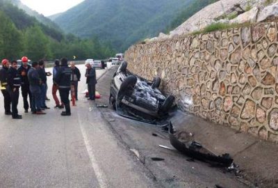 Alev alan araçta can pazarı