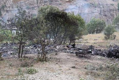 Şırnak’ta düşen askeri helikopterin enkazı görüntülendi