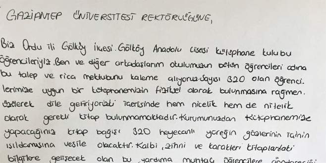 Rektöre mektup yazdılar, hayalleri gerçek oldu