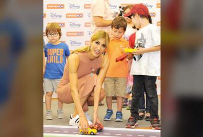 Çocuklarla yarıştı