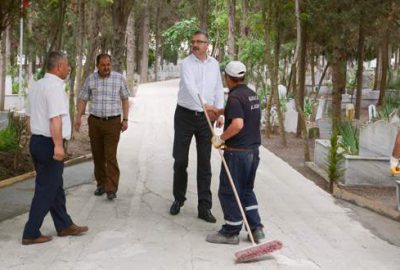 Karacabey’de mezarlıklara kapsamlı bakım