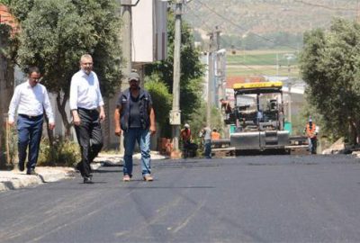 Yeniköy yolunda asfalt çalışması