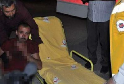 Boğazına saplanan bıçakla hastaneye kaldırıldı