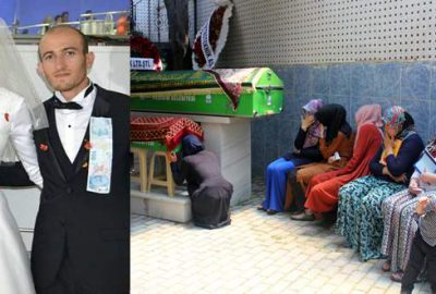 Kazada ölen anne ve 5 aylık oğluna ağlatan cenaze töreni