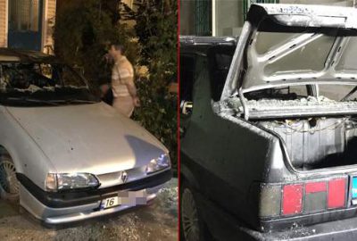 Bursa’da iki otomobil kundaklandı