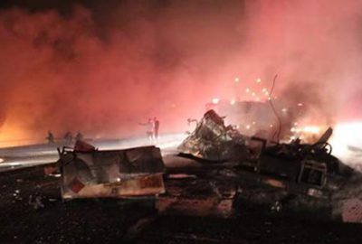 Denizli’de TIR’la çarpışan tankerde patlama: 3 ölü, 4 yaralı