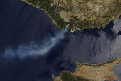 Mersin’deki orman yangını NASA’nın uydu görüntüsünde