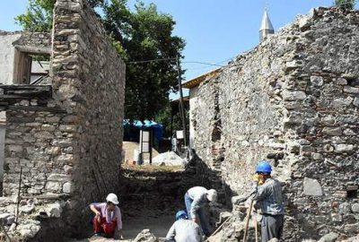 Muğla'nın Yatağan ilçesindeki Beylikler Hamamı'nı ısıtmak için pişmiş toprak boruların
