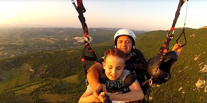 Bursa’da görme engelli çocuğun uçma hayali gerçek oldu