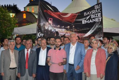 Şehit ailelerinden alınan Türk Bayrakları Ankara’ya götürüldü
