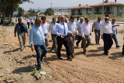 İznik sahil yolunda hummalı çalışma