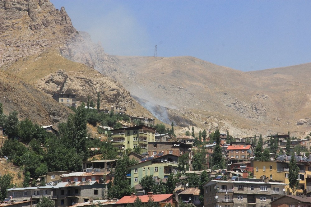 Kayalık alanda yangın