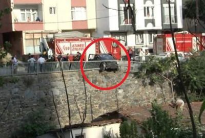 Freni boşalan araç az daha evin üstüne uçuyordu