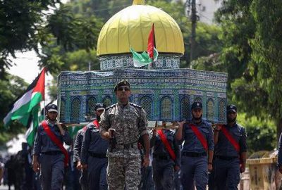 Gazze’den Aksa’ya destek için askeri geçit töreni