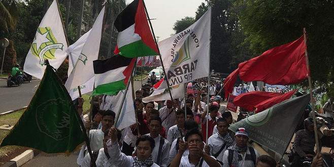 Endonezya’da Mescid-i Aksa’ya destek gösterisi düzenlendi