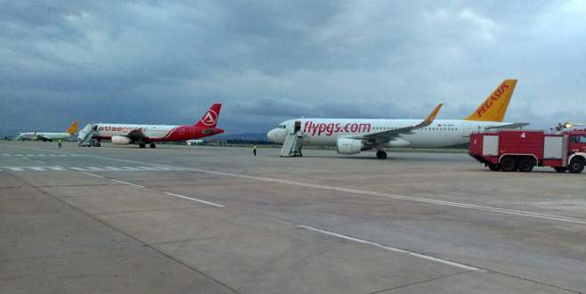 Aşırı yağış sebebiyle uçaklar Bursa’ya indi