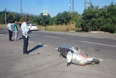 Bursa’da otomobil motosiklete çarptı: 1 yaralı