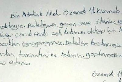 Burdur'da 7 çocuğun, mahallelerindeki parkın bakım ve tamiratı için Belediye