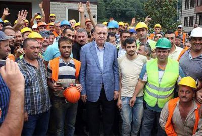 Erdoğan’dan Güneysu Konakları inşaat alanında inceleme