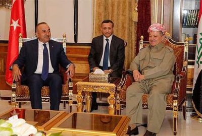 Çavuşoğlu ile Barzani ile bir araya geldi