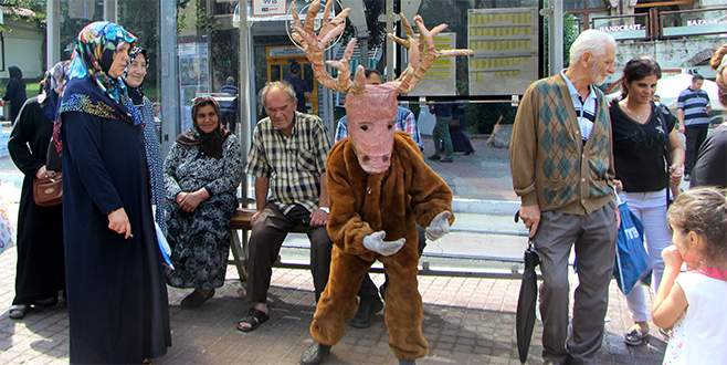Bursa’da otobüste bir geyik
