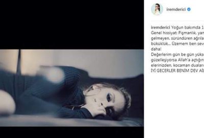 İrem Derici’den yoğun bakımda paylaşım