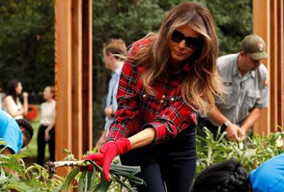 First Lady biber ve pırasa topladı