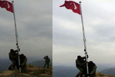 Türk askeri Kuzey Irak’ta bayrak dikti