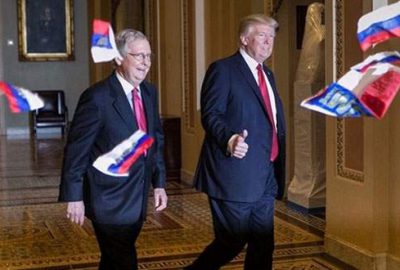 Trump’a Rusya bayraklı protesto