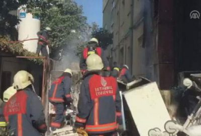 Hastane bahçesinde korkutan yangın