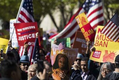 Beyaz Saray önünde ‘seyahat yasağı’ protestosu
