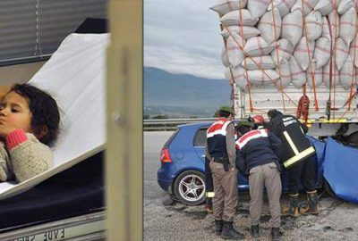 Saman yüklü TIR’ın altına girdi: 1 ölü, 3’ü çocuk 5 yaralı