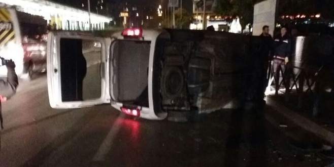Bursa’da araç takla attı, 1 yaralı