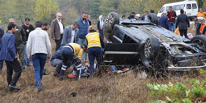 Bursa’da yağışla gelen kaza