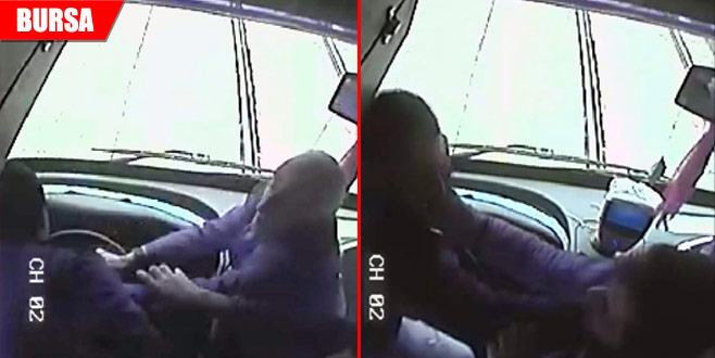 Otobüsteki kavga kamerada