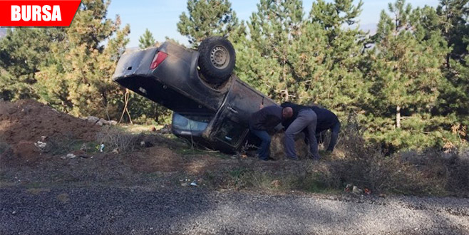 Gizli buzlanma sebebiyle araç takla attı