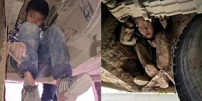 Otobüsün altında 80 km’lik yolculuk