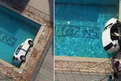 Sitede akılalmaz kaza… Kendini son anda dışarı attı