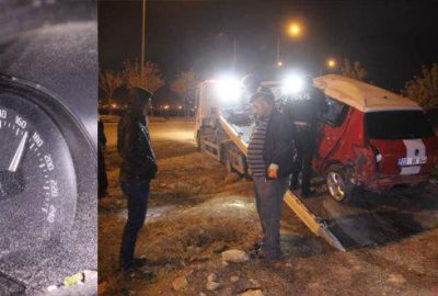 Kaza yapan otomobilin hız göstergesi 170’te takılı kaldı
