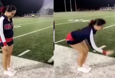 Ponpon kızın, havada durduğu anlar olay oldu