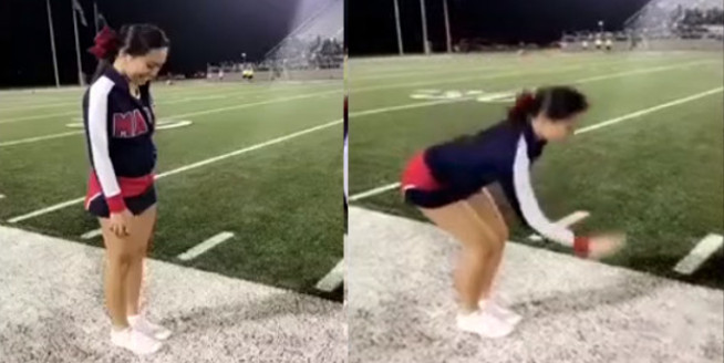 Ponpon kızın, havada durduğu anlar olay oldu