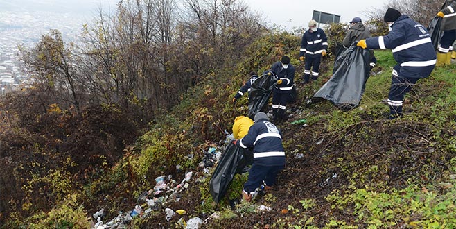 Uludağ’ın eteklerinde temizlik seferberliği