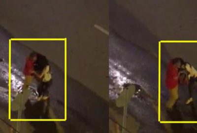 Herkesin gözü önünde kadına saldırıp taciz etti