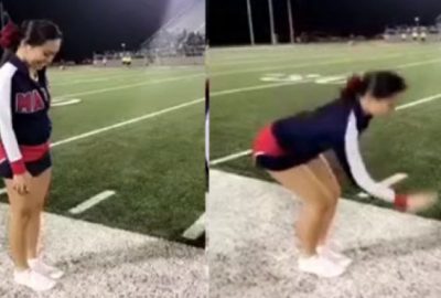 Ponpon kızın, havada durduğu anlar olay oldu