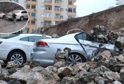 Göçük altında kalmaktan son anda kurtuldu