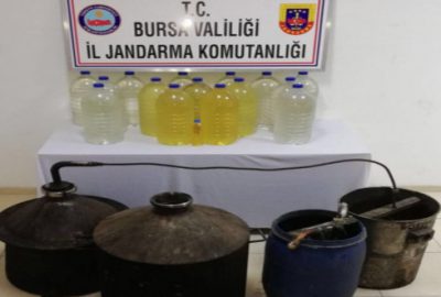 Bursa’da sahte içki üretilen eve baskın